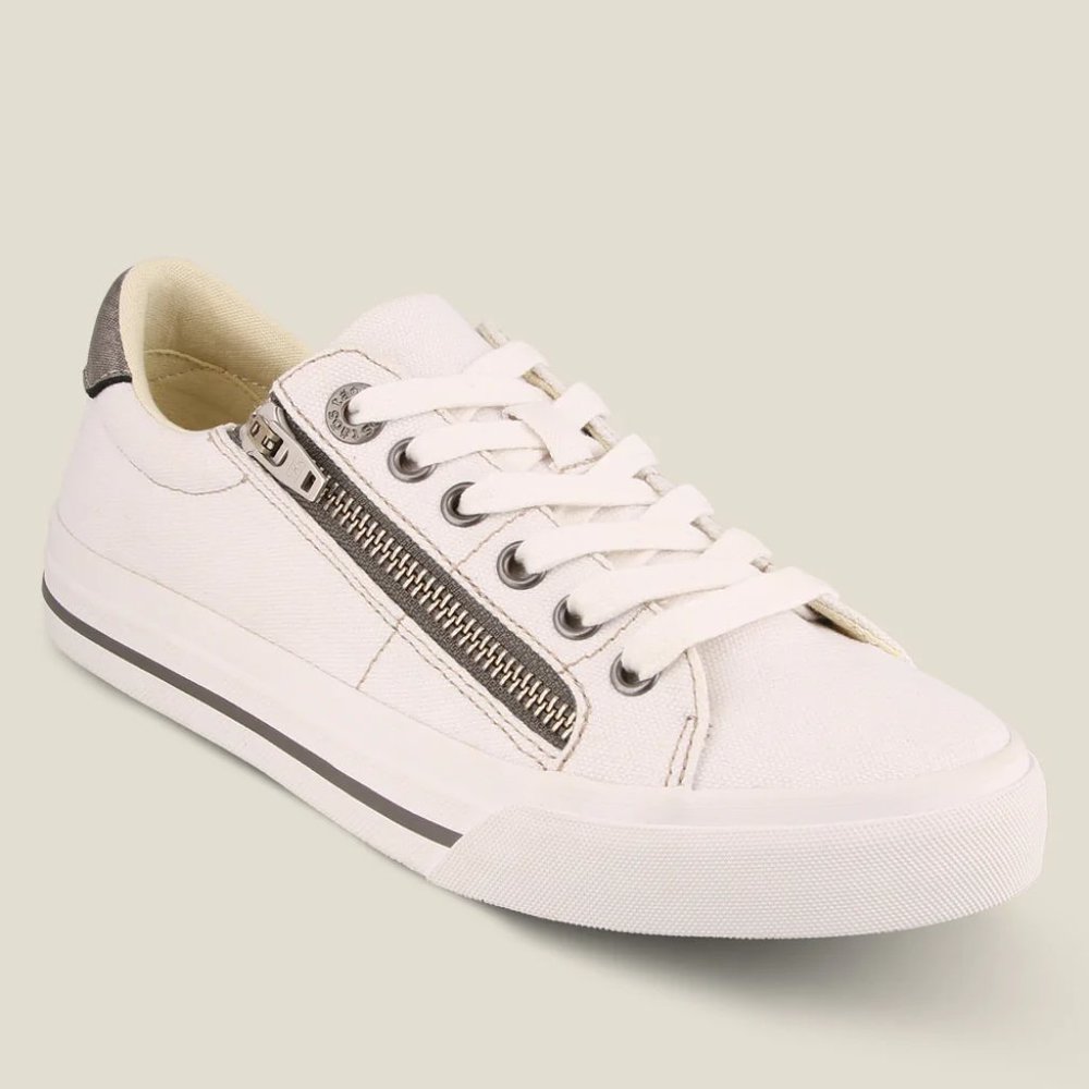 TAOS Footwear Z Soul White/Pewter Women Canvas Sneaker